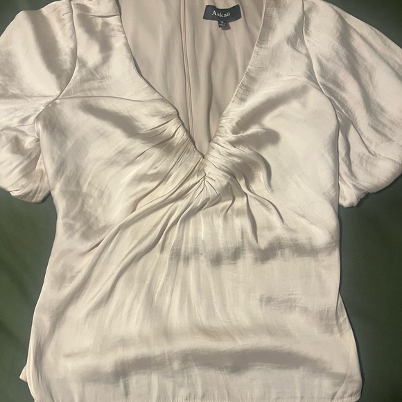 Aakaa Champagne Billowy Sleeve Vneck size small - Picture 3 of 4